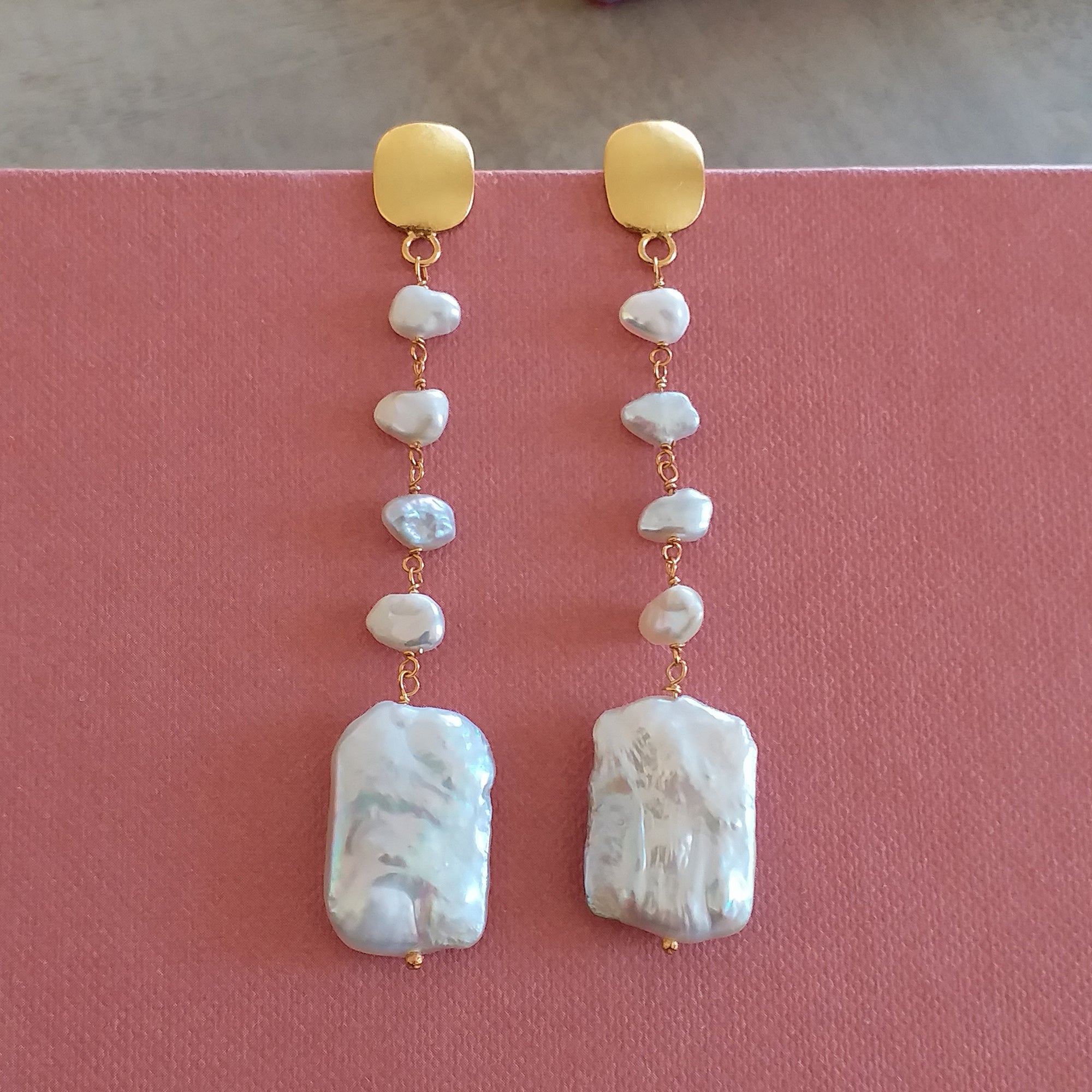 Baroque Pearl Gold Earrings