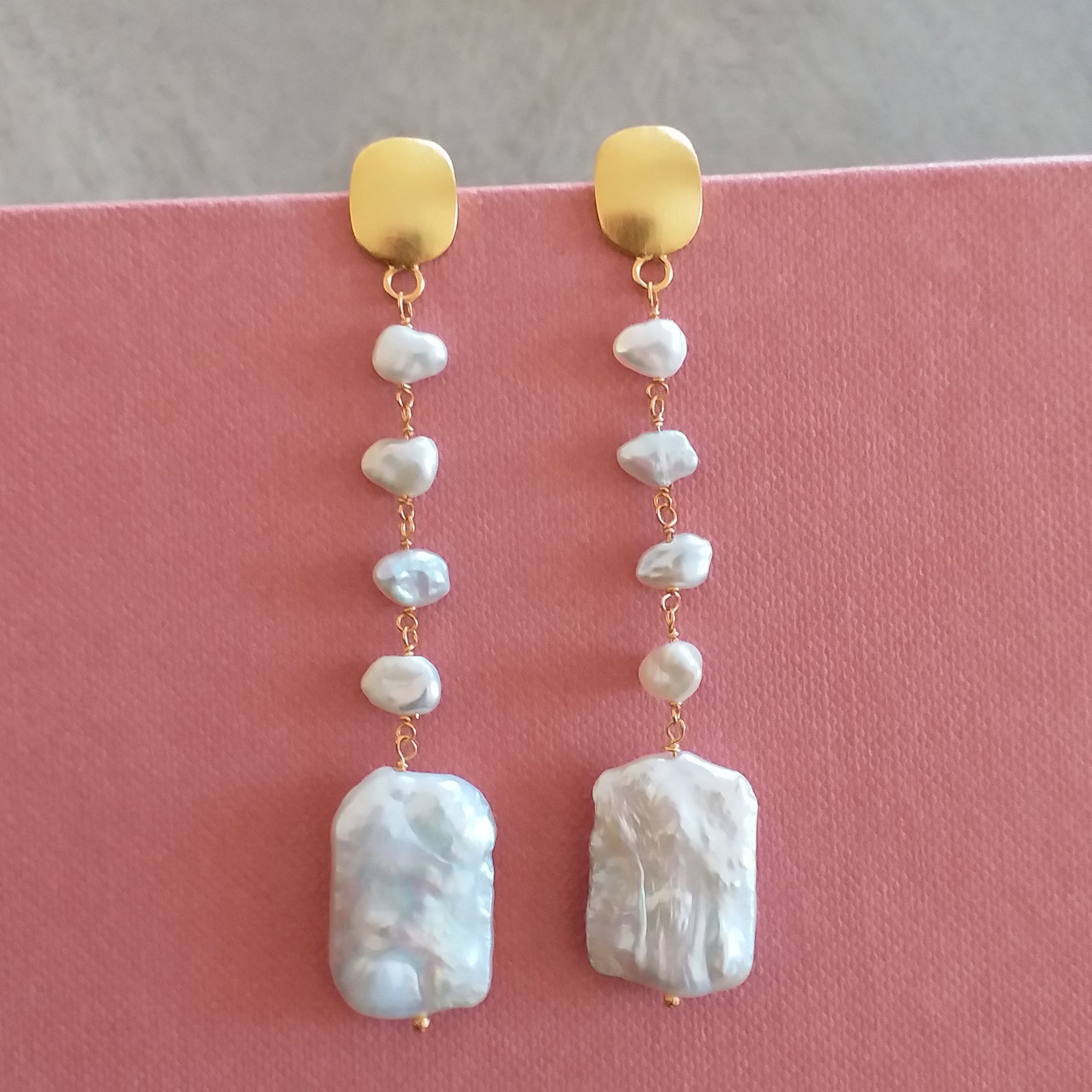 Baroque Pearl Gold Earrings