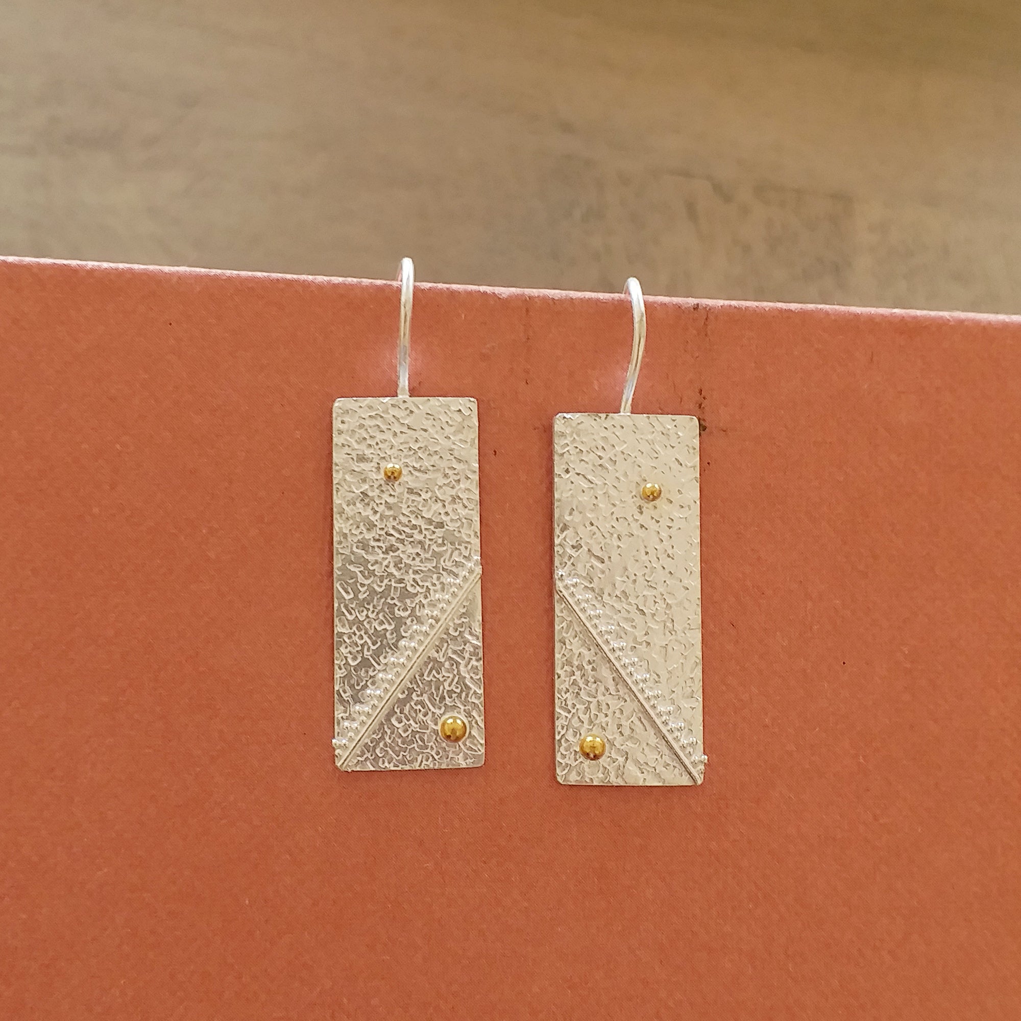 Sterling Silver Rectangle Hook Earrings