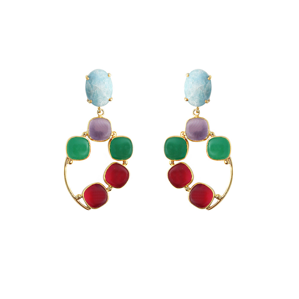Multi Gemstone Gold Filled Earrings