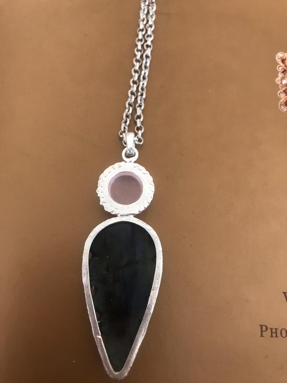 Hand Carved Labradorite Pendant Necklace