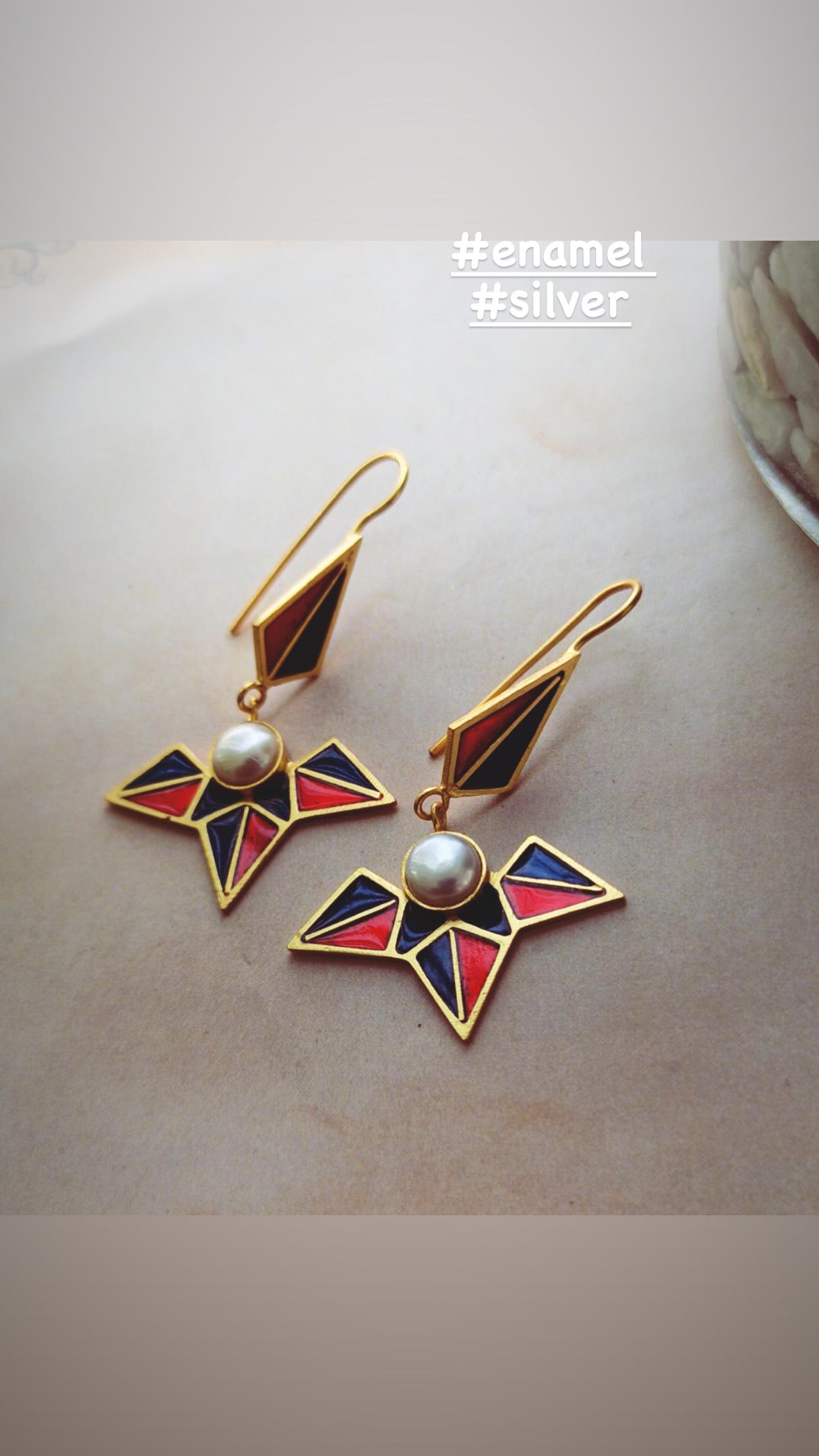 Enamelled earrings