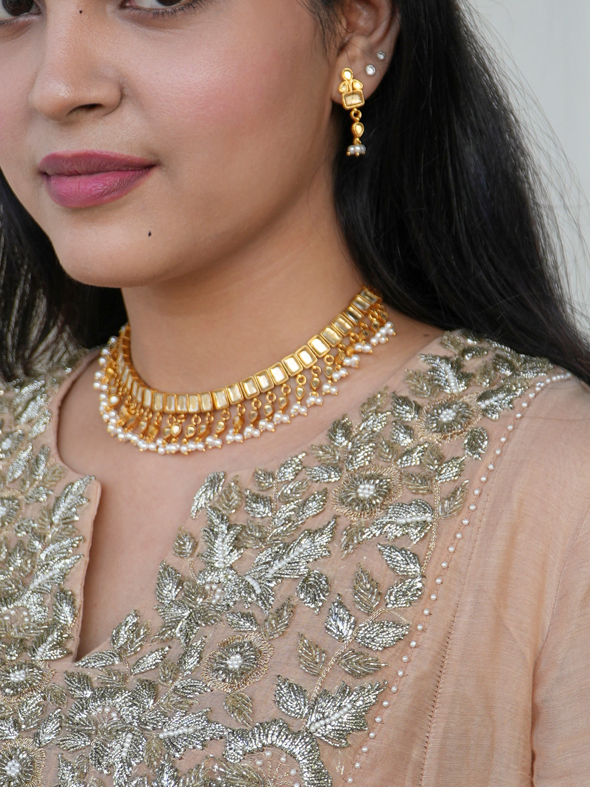 Jadau Polki Necklace Set