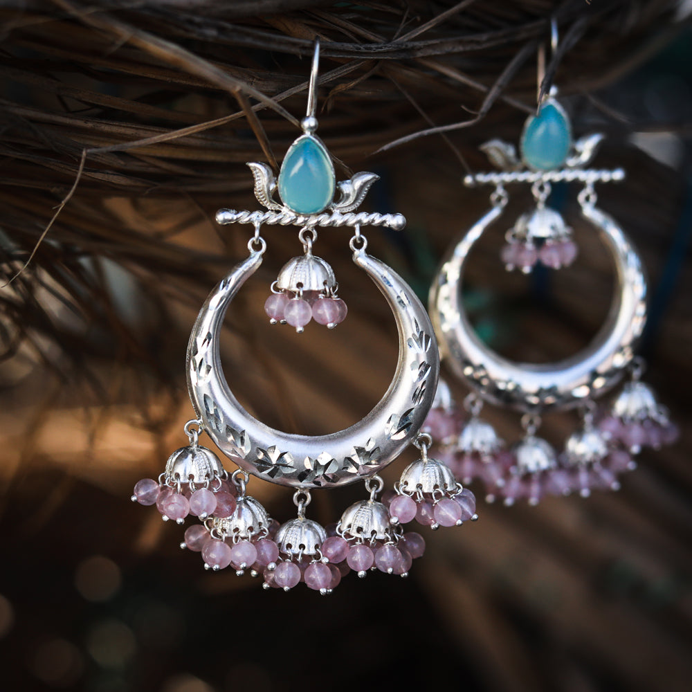 Aqua rose Earrings