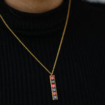 Load image into Gallery viewer, Bar gold plated pendant
