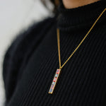 Load image into Gallery viewer, Bar gold plated pendant
