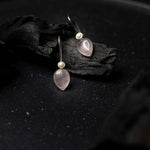 Load image into Gallery viewer, Rose Quartz Pearl Earrings
