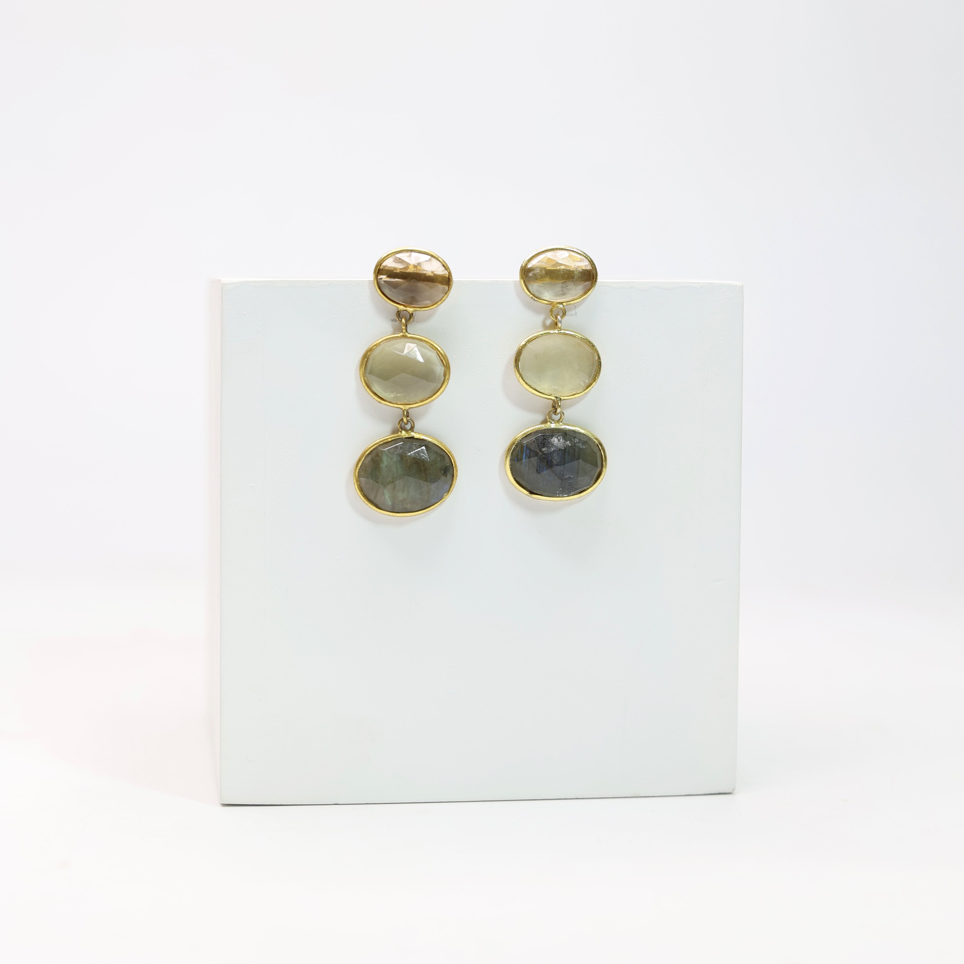 Labradorite studs