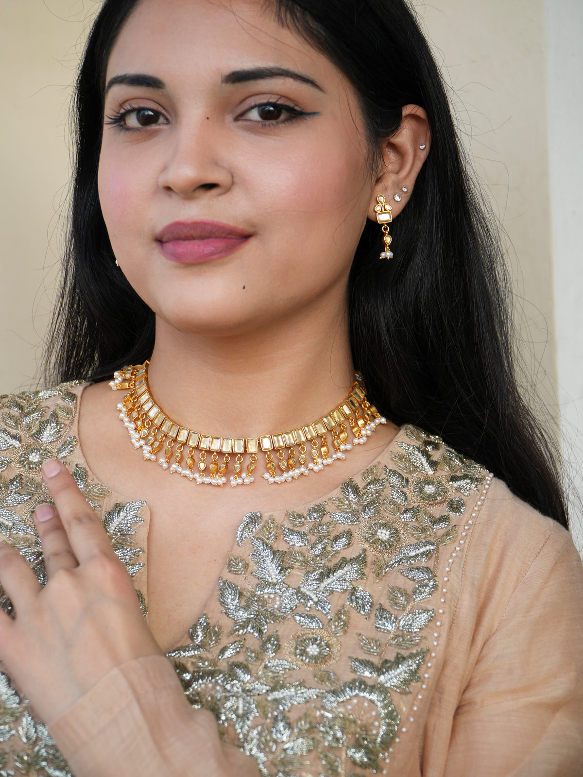 Jadau Polki Necklace Set