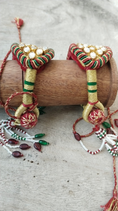 Paunchi in Silver with Gold plating 
Thread closure,
21000/- for a pair