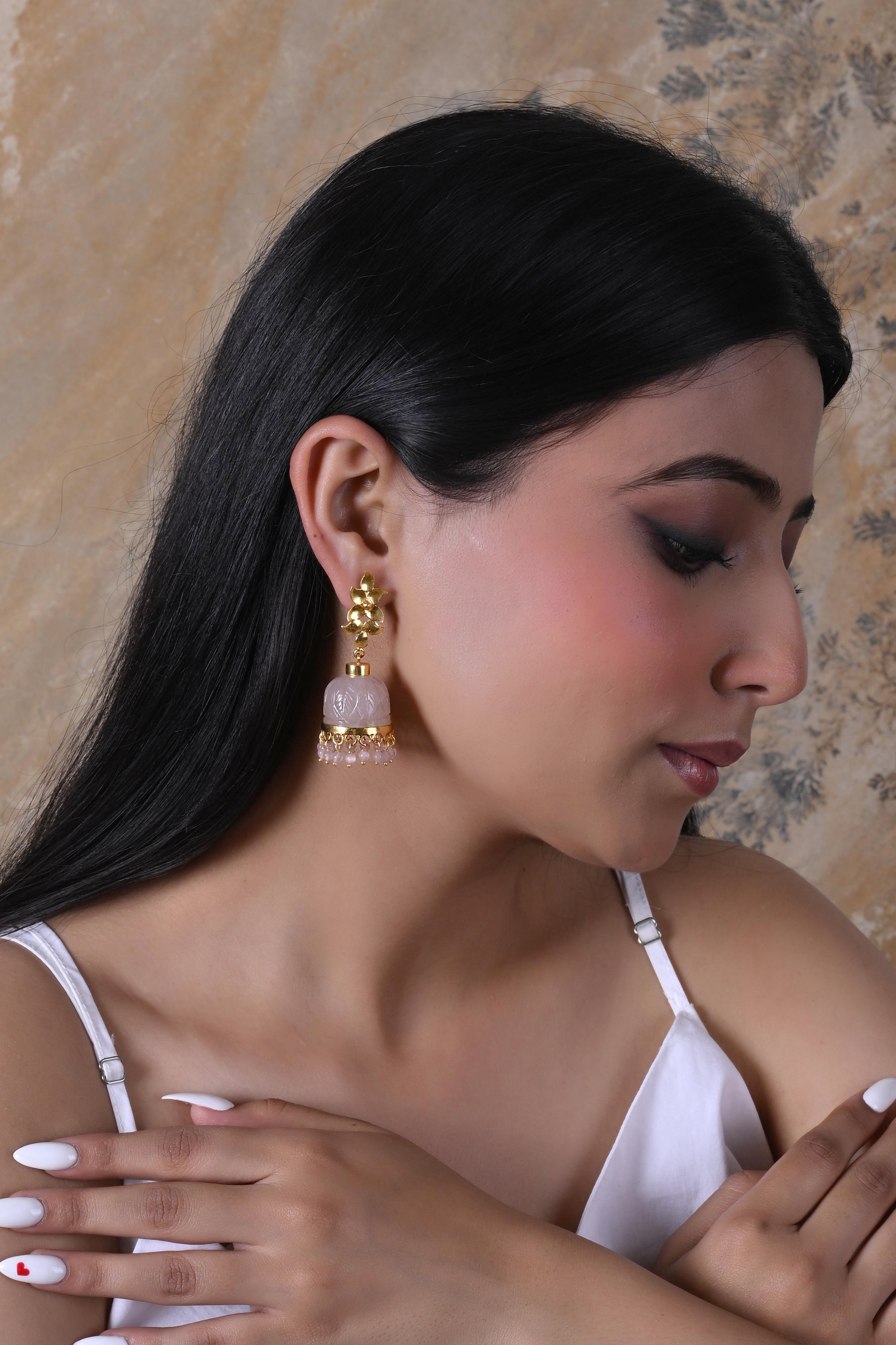 Rose Stone Jhumka