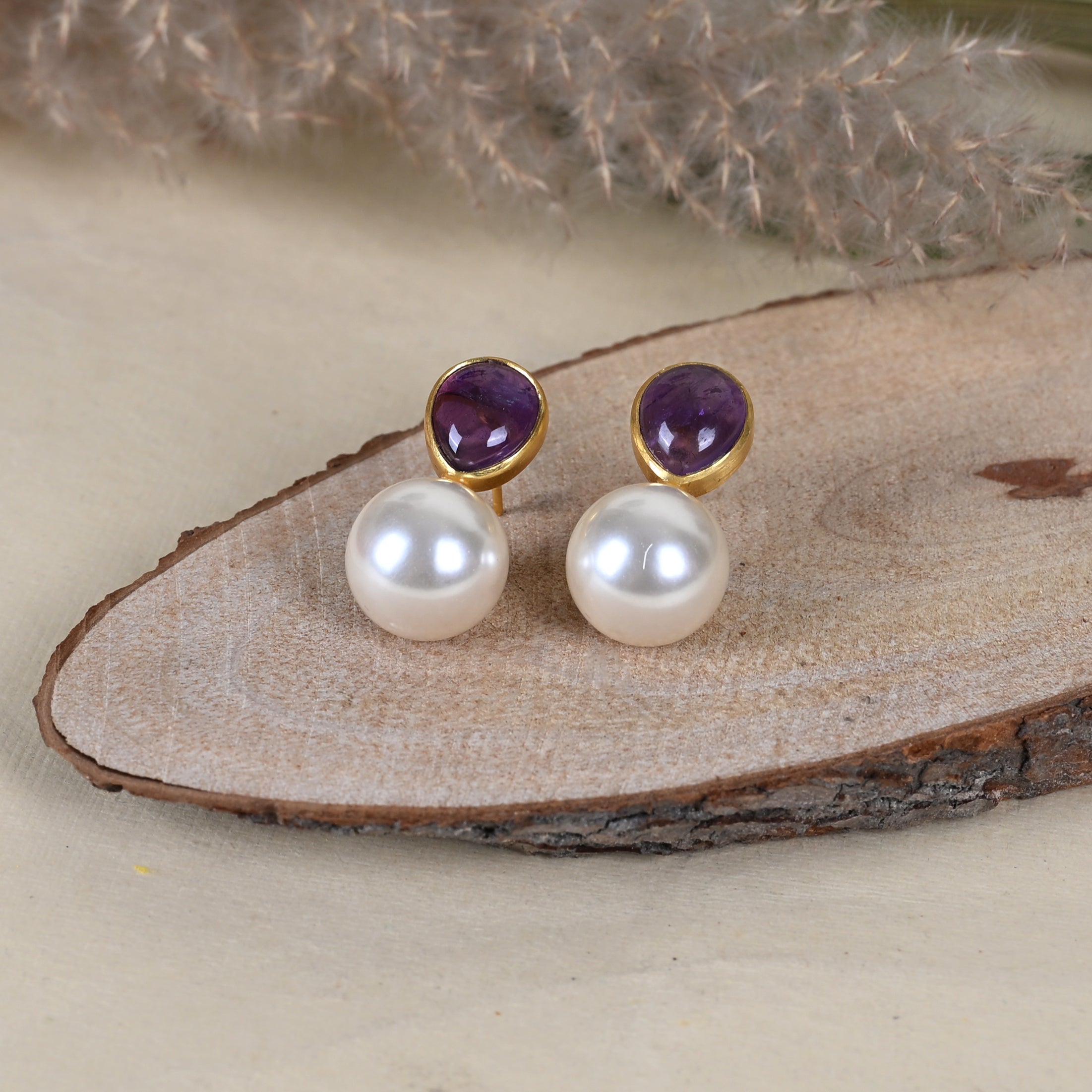 Hamsha Amythest Earrings