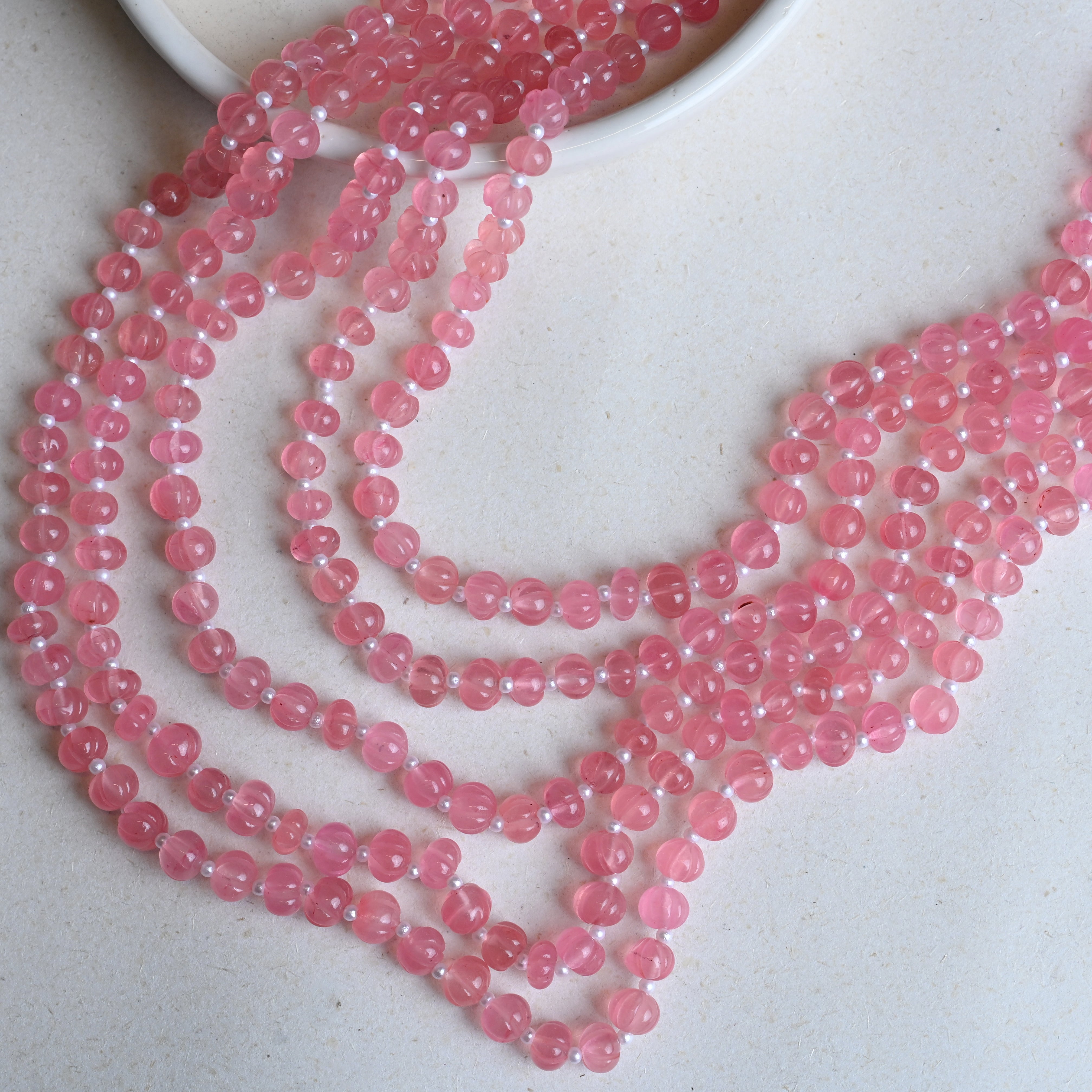 Pink beads necklace