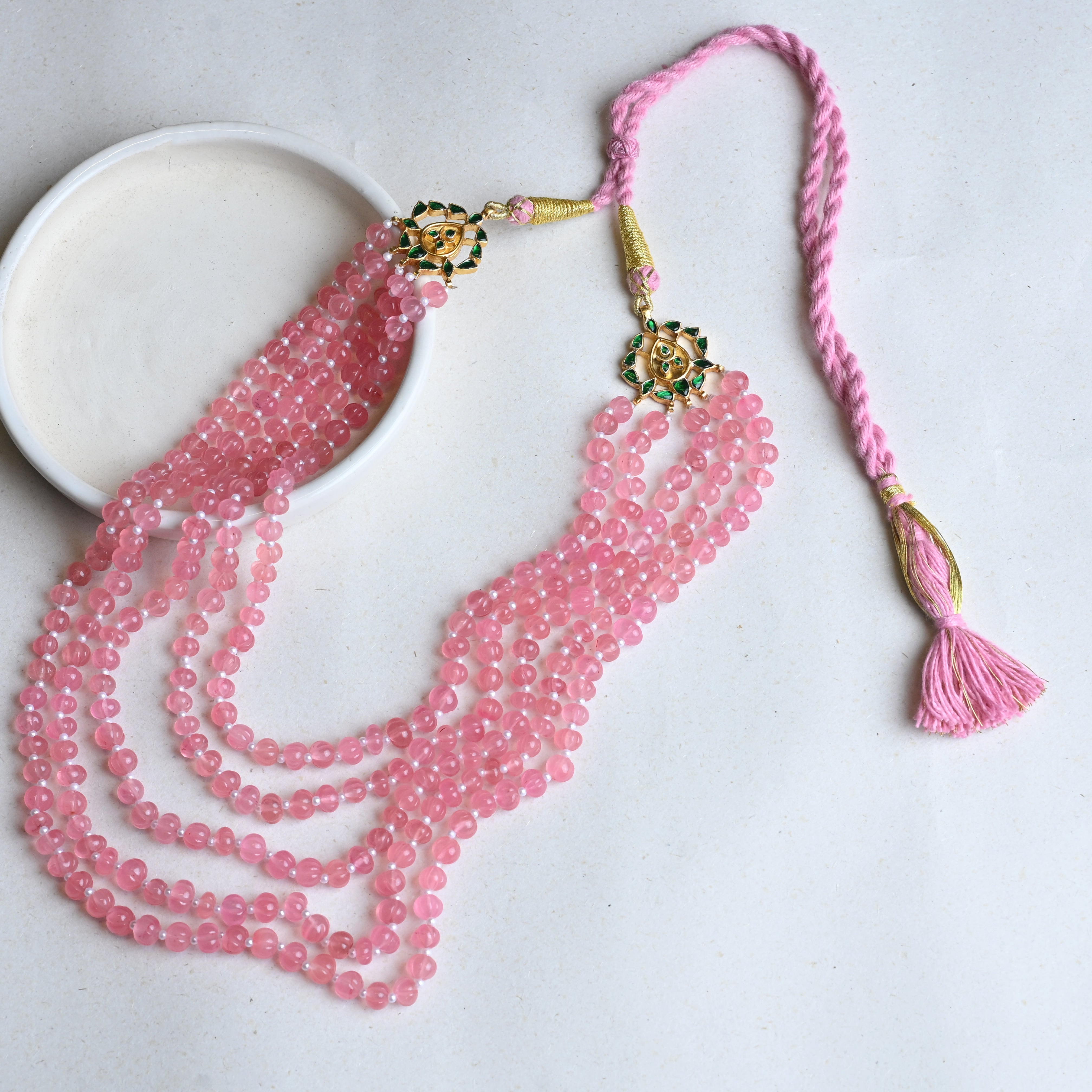 Pink beads necklace