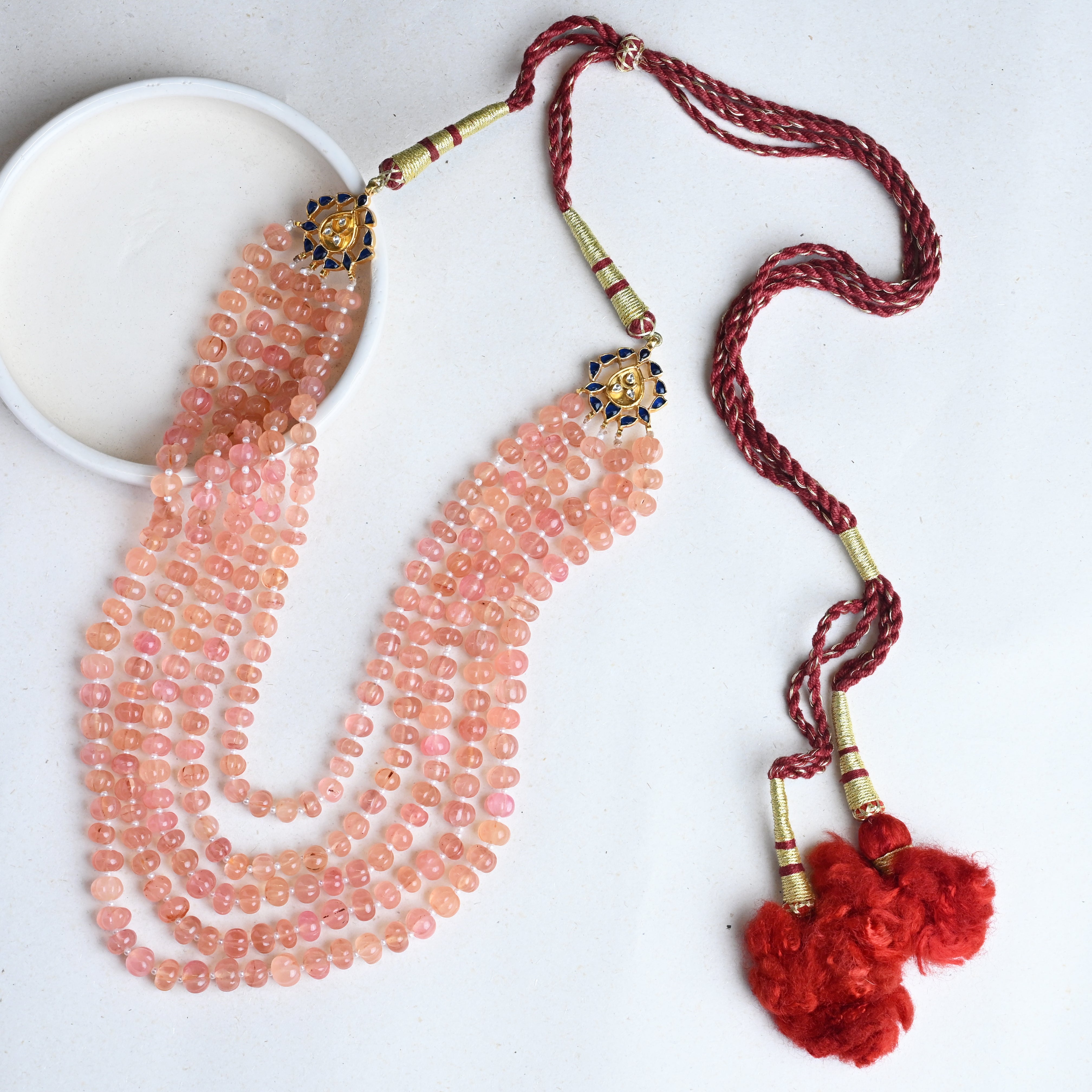 Peach Beads Necklace
