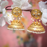 Load image into Gallery viewer, Gold Plated Polki Jhumkas
