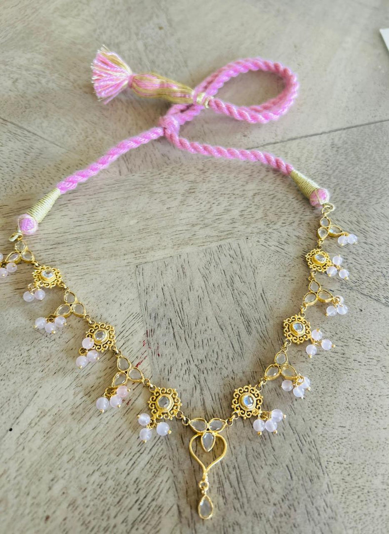 Suhana Gulabi choker, Sterling silver necklace with 1 micron 18 k gold plating