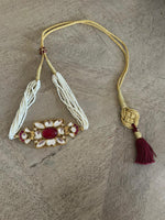 Load image into Gallery viewer, Chaukor choker Silver gold plated billor stones and faux pearls
