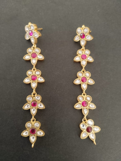 Phool chain Jadau earrings 
Sterling silver earrings with 24 karat gold plating.