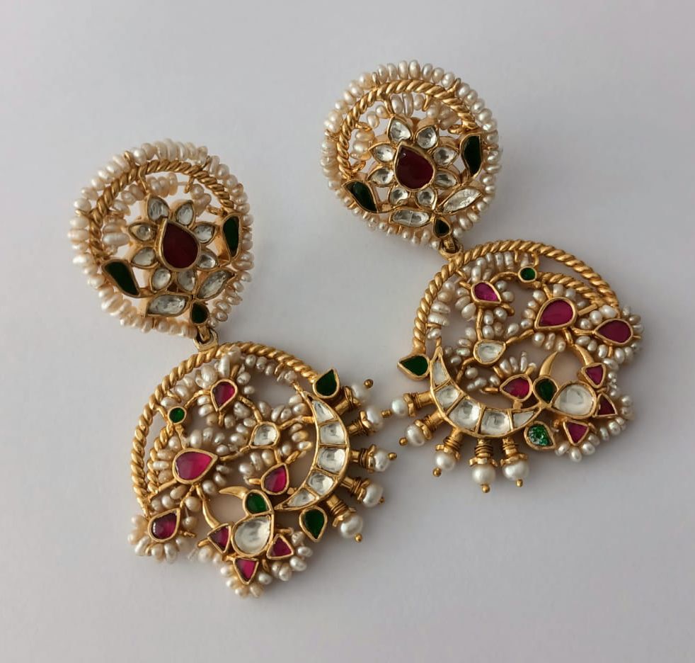 Jadau Chandbali earrings