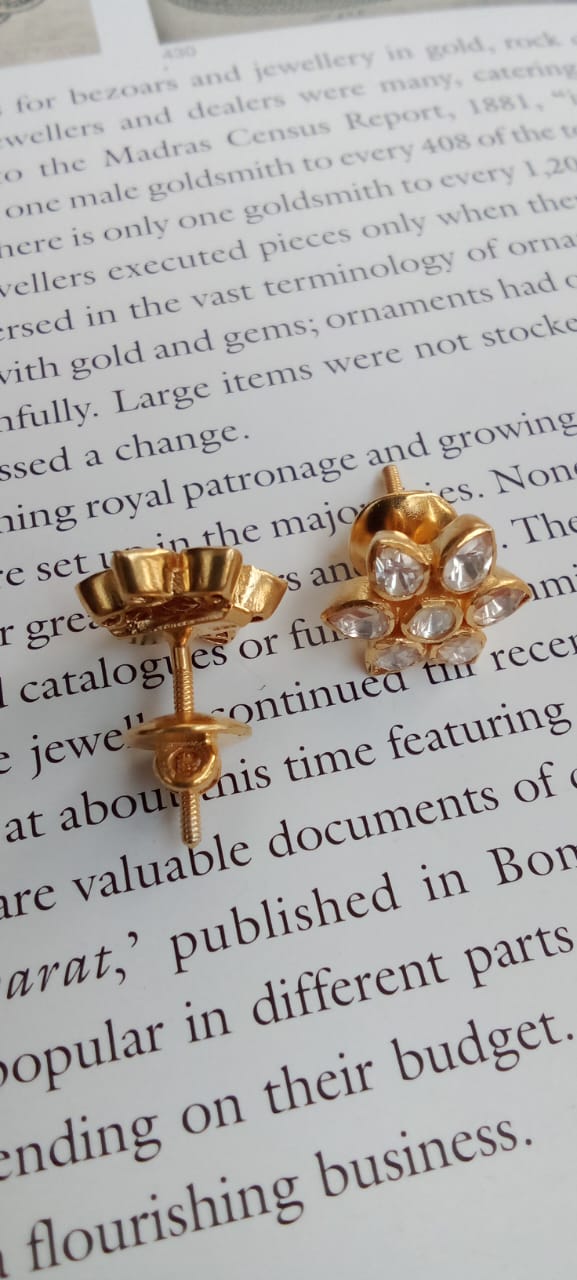 Gold plated Moissanite earrings.