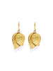 92.5 silver Gold plated hook texture leaf earrings.