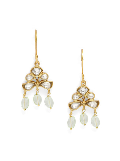 92.5 sterling silver gold plated polki earrings.