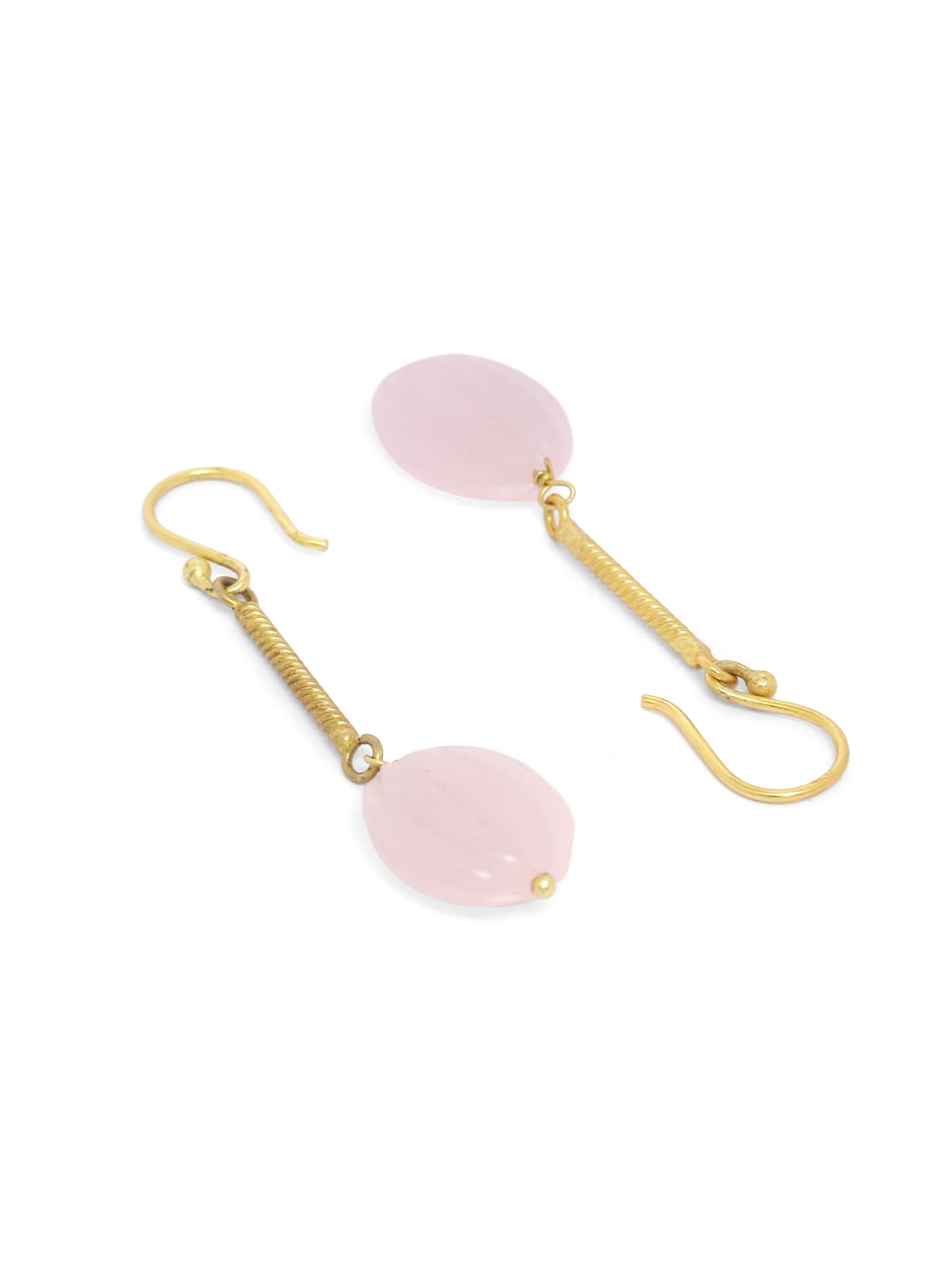 92.5 sterling silver gold plated pink chalcy hook earrings.