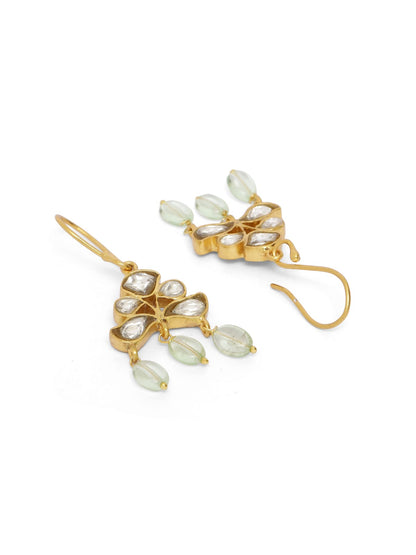 92.5 sterling silver gold plated polki earrings.