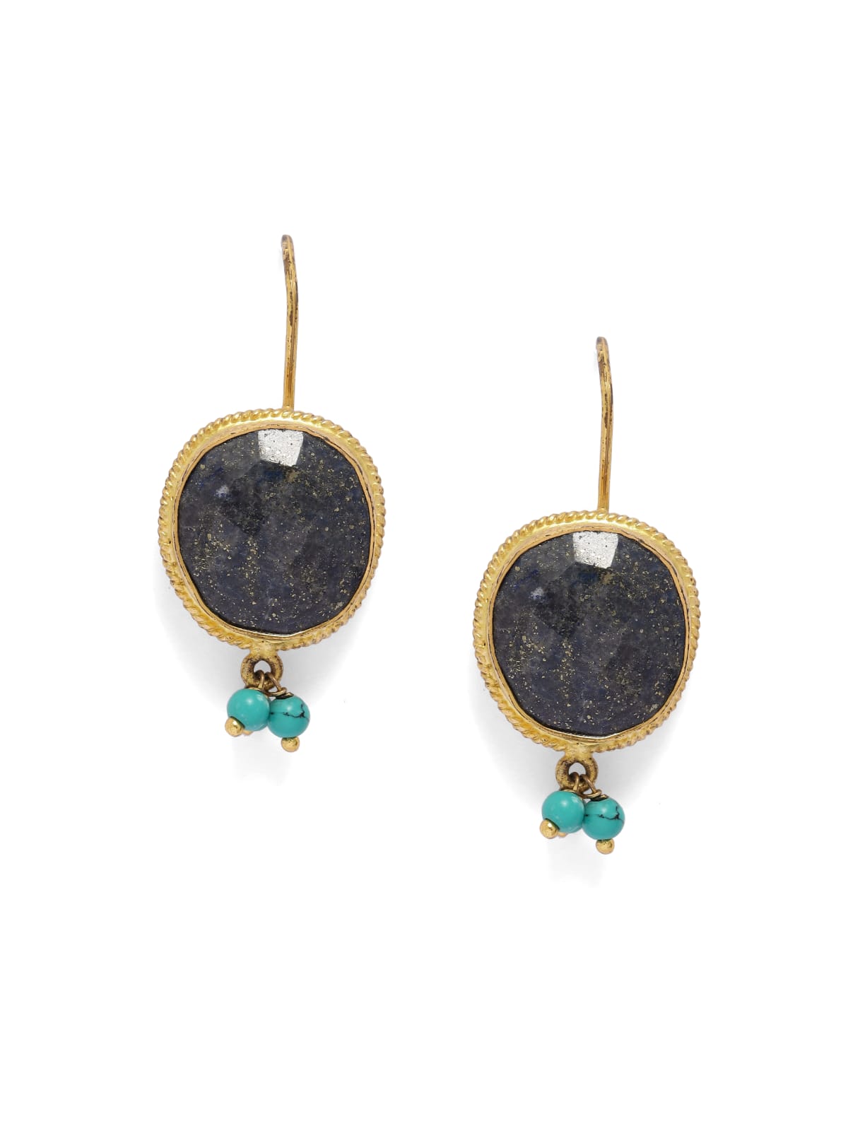 92.5 sterling Silver Gold plated with Lapis Lazuli and Turquoise earrings.