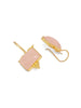 92.5 Gold plated rose Quartz hook earrings.