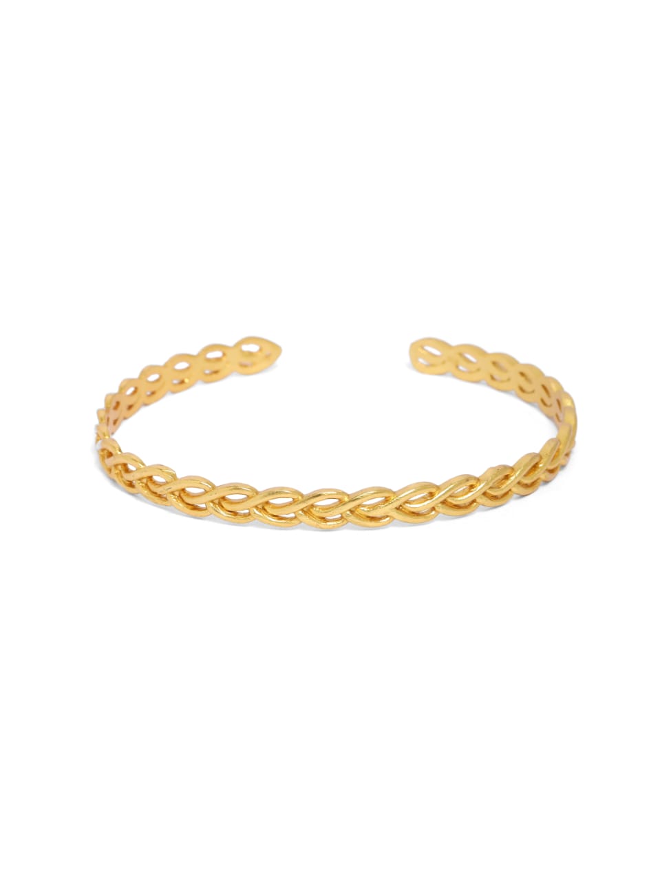 Classic rope style hand knotted bracelet in 92.5 Sterling Silver with micron gold plating in adjustable size.