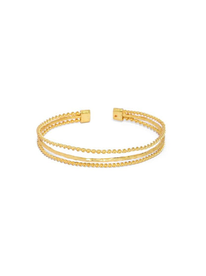 Stacking bracelet in Twisted wire in Sterling Silver with micron Gold plating (adjustable).