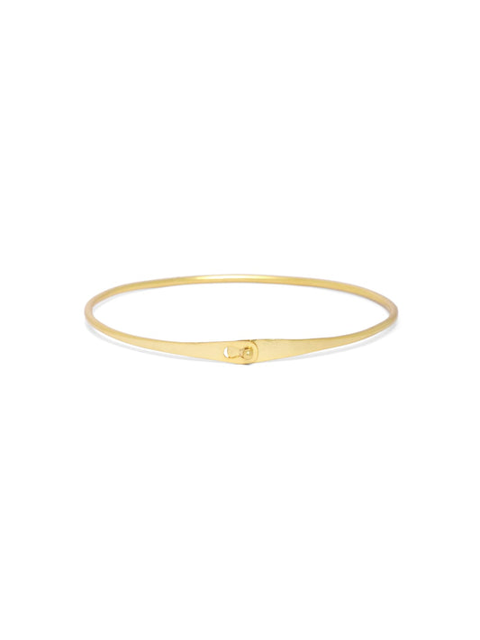 Unisex stackin hook bracelet in sterling silver with micron Gold plating.