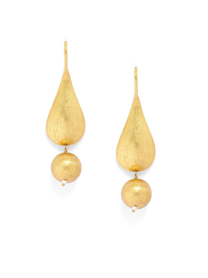 92.5 sterling Silver Gold plated texture ball leaf earrings.