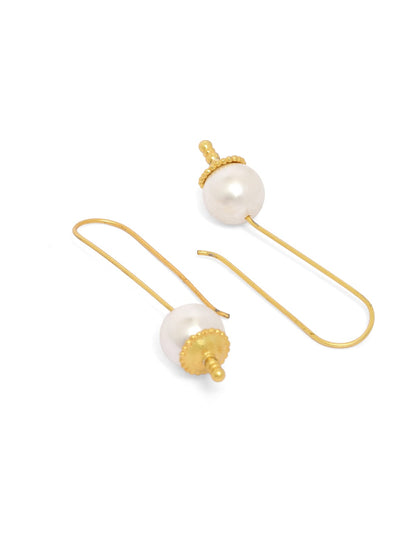 Pearl long hook earrings.