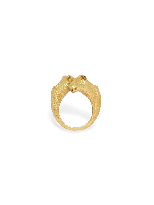 Sterling silver Gold plating ring (adjustable).