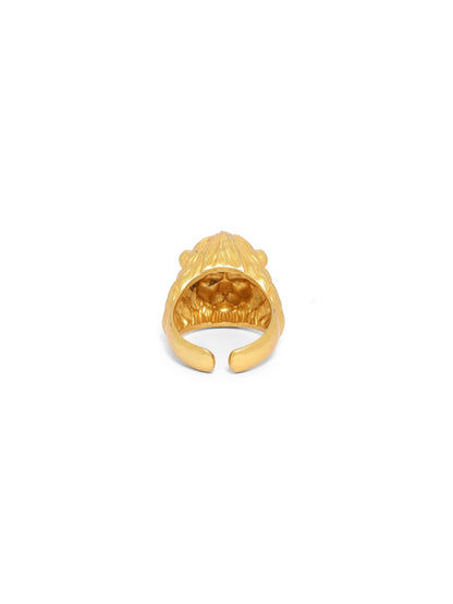 Sterling Silver Lion ring in 18k Gold plating (adjustable).