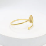 Load image into Gallery viewer, Textured leaf bracelet
Handcrafted sterling silver bracelet with 1 micron gold plating in Open stacking bracelet.
Size- Adjustable
