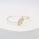 Load image into Gallery viewer, Sterling Silver bracelet with yellow Aventurine stones, adjustable.
