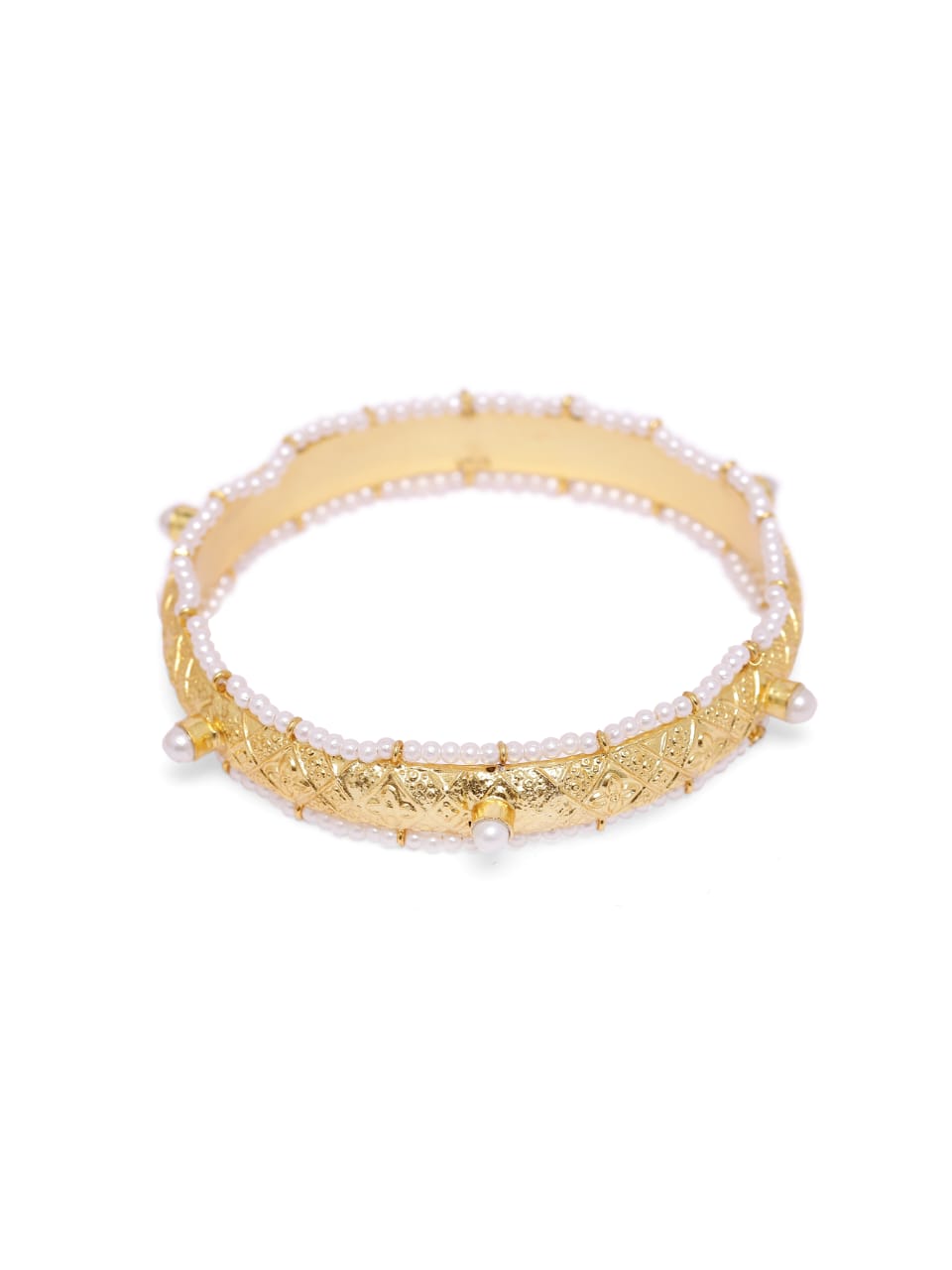 92.5 Sterling silver Bracelet with 1 micron Textured Gold plating Pearl bracelet.