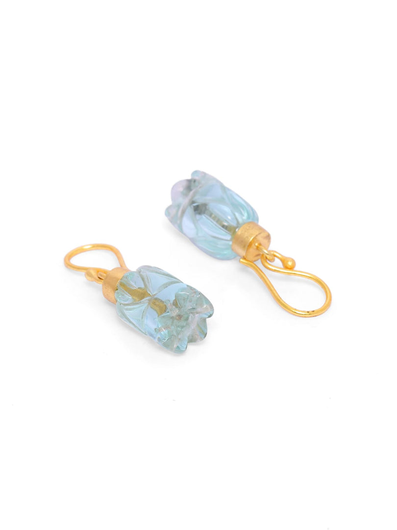 Blue Hydro-Dome earrings in 92.5 Sterling Silver with 1 micron Gold plating.