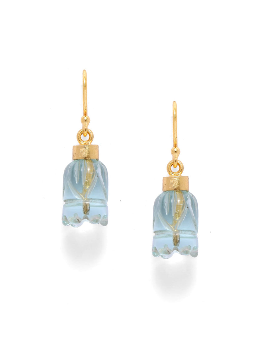 Blue Hydro-Dome earrings in 92.5 Sterling Silver with 1 micron Gold plating.