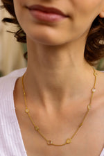Load image into Gallery viewer, Chamkila necklace in 92.5 Sterling Silver dipped in 1 micron Gold plating with Slice Polki.
