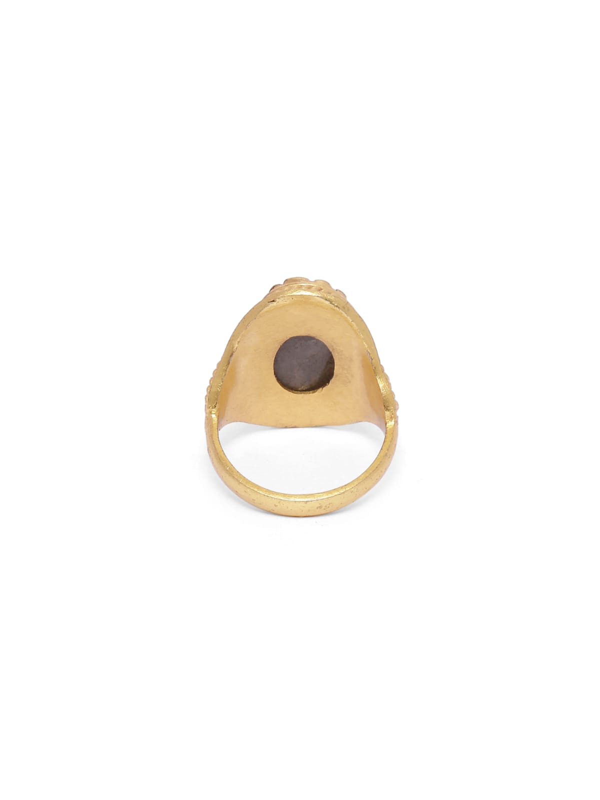 Naveena Ring in 92.5 Sterling Silver dipped in 1 micron Gold plating, handcrafted ring in semi-precious Labradorite stone.