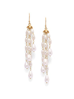 Load image into Gallery viewer, Pearls of joy earrings in 92.5 Sterling Silver with fresh water Pearls hook earrings in 1 micron Gold plating.
