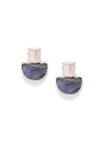 Load image into Gallery viewer, Labradorite Gemstone Silver-filled ear Studs
