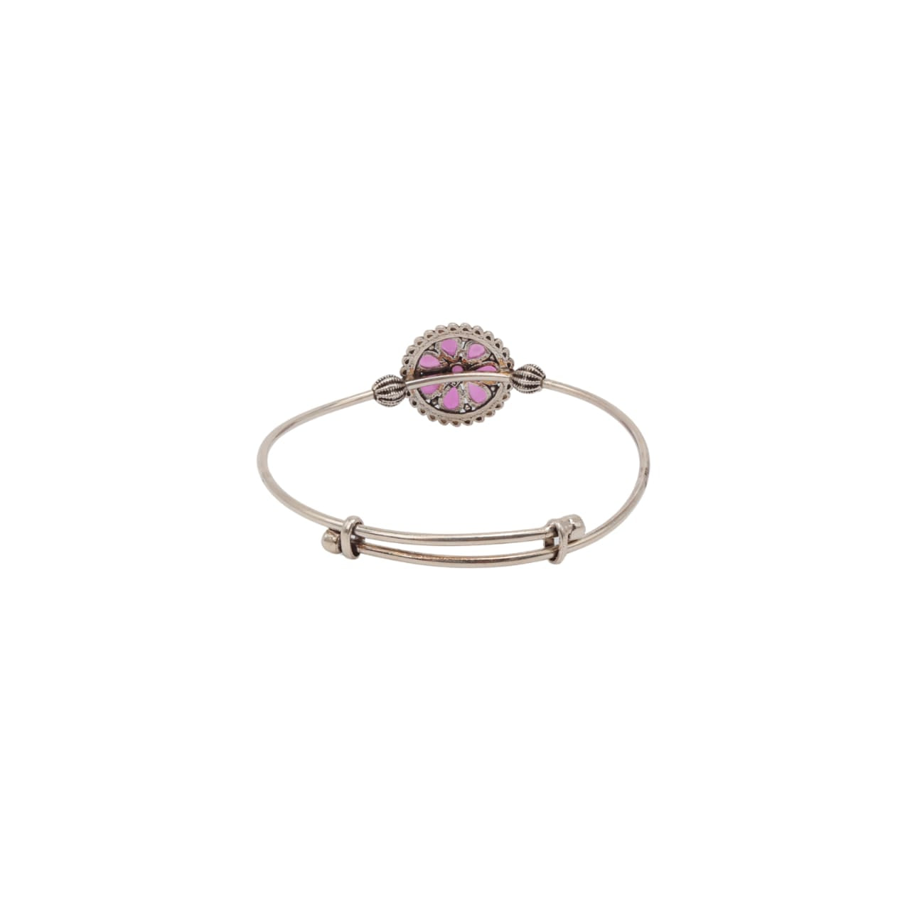 Gul bracelet in 92.5 Sterling Silver, handcrafted in Jadau Red Quartz in antique finish.