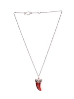 Load image into Gallery viewer, Pendant necklace in 92.5 Sterling Silver handcrafted in tooth pendant necklace.
