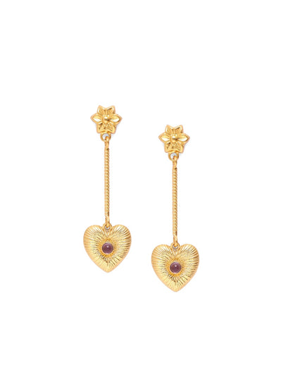 Mehnoor earrings in 92.5 Sterling Silver handcrafted and dipped in 1 micron textured Gold plating.